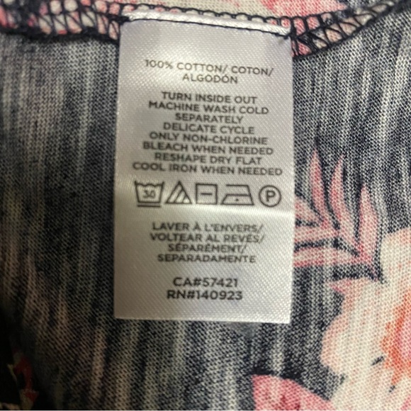 Loft Zinnia Puff Sleeve Tee Size Medium Floral Print NWT - Picture 6 of 6